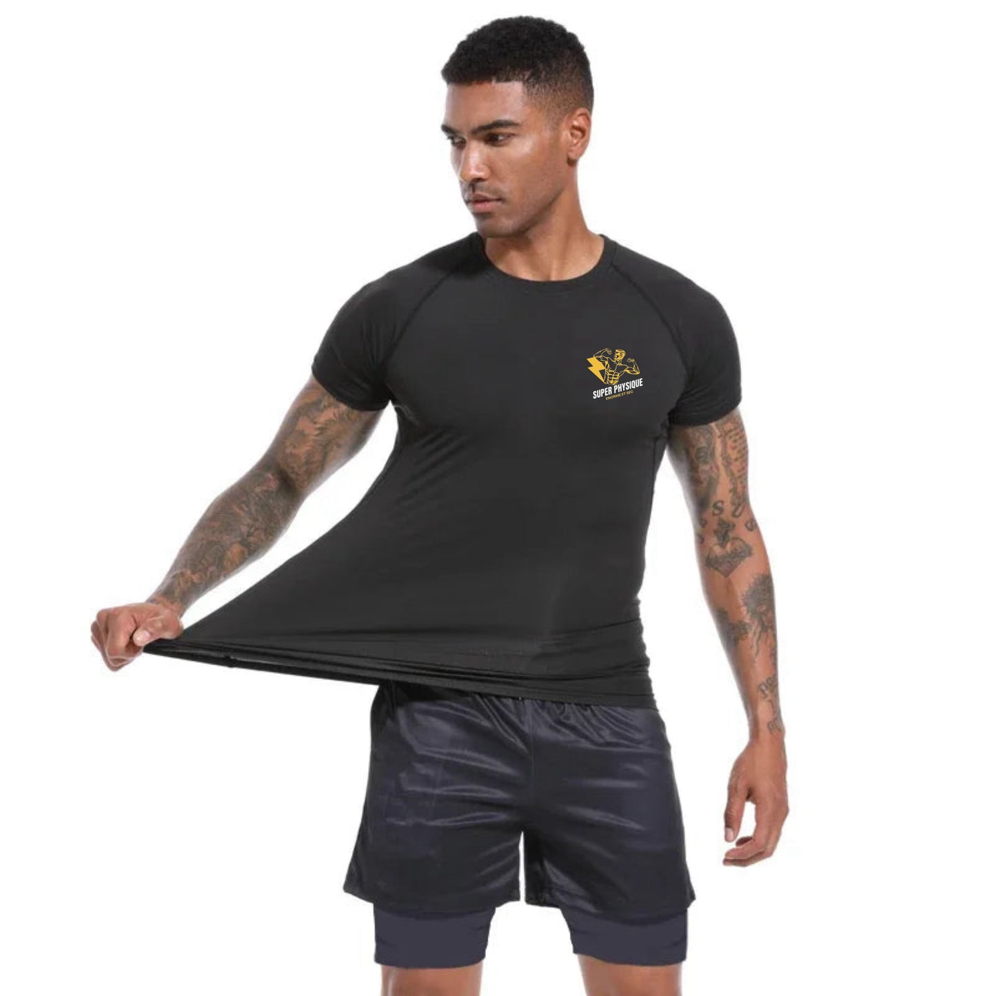 T-shirt de compression noir Superphysique